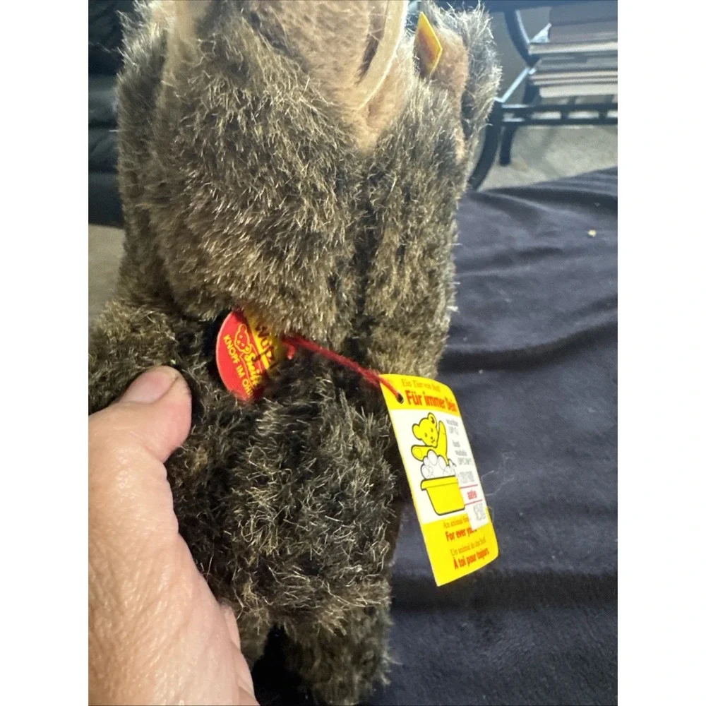 Steiff Wutzi Wild Boar Plush Knopf Im Ohr 2675/20 Germany Brown Eyes Tusks - Picture 8 of 12